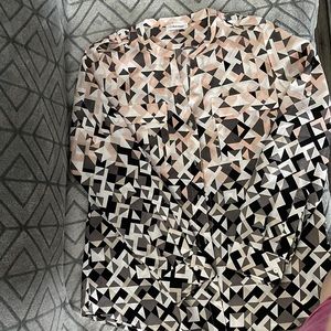 Calvin Klein size medium limited edition soft v-neck blouse. Multi colour